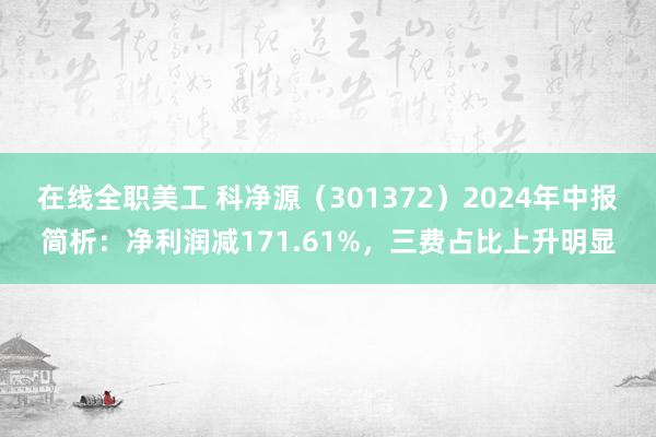 在线全职美工 科净源（301372）2024年中报简析：净利润减171.61%，三费占比上升明显